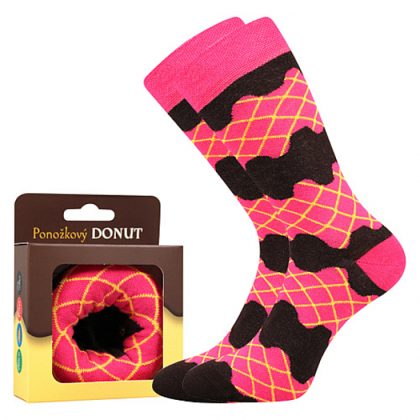 Ponožky unisex slabé Boma Donut - růžové, 42-45