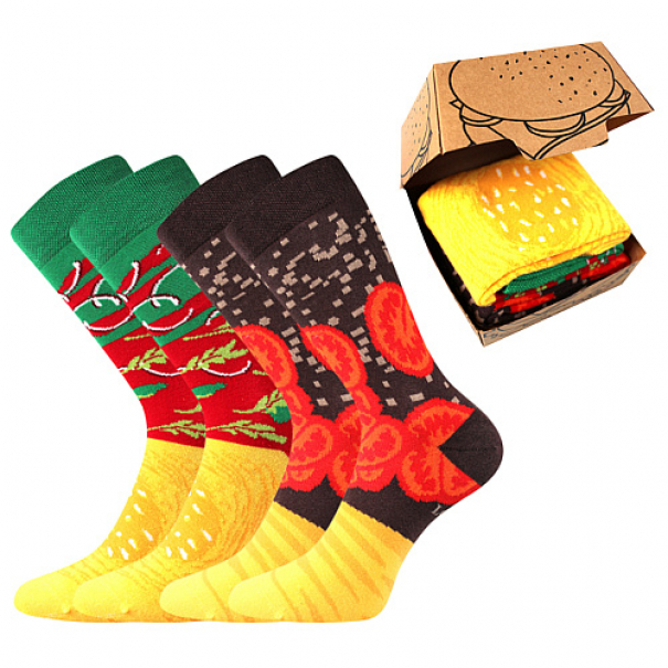 Ponožky klasické unisex Lonka Hamburger 2 páry - barevné, 38-41