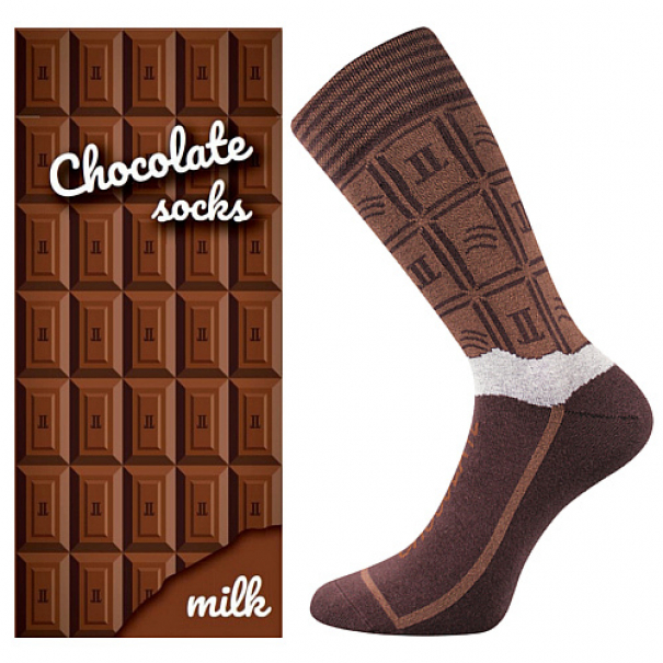 Ponožky klasické pánské Lonka Chocolate - hnědé, 42-45