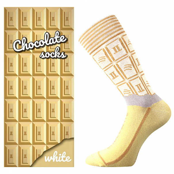 Ponožky klasické pánské Lonka Chocolate - béžové-žluté, 42-45