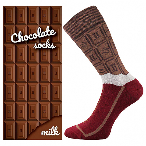 Ponožky klasické dámské Lonka Chocolate - hnědé-červené, 38-41