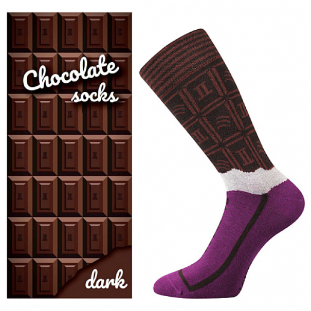 Ponožky klasické dámské Lonka Chocolate - hnědé-fialové, 38-41