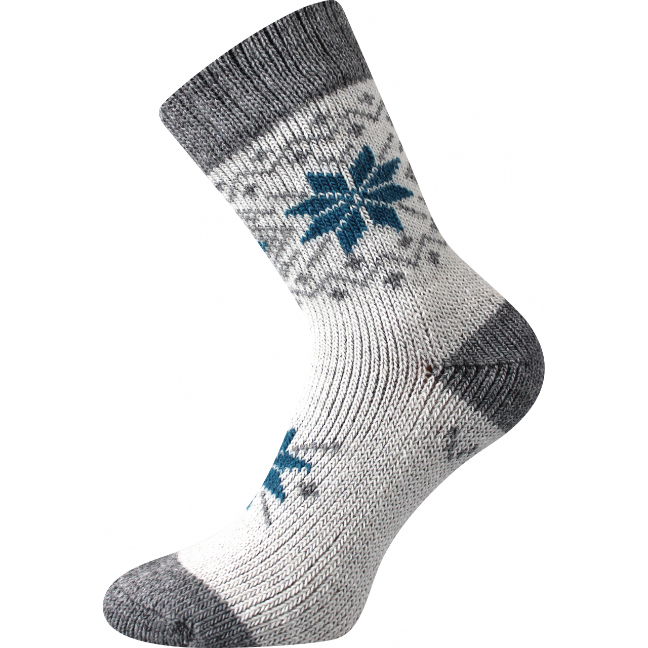 Ponožky unisex vlněné Voxx Alta - bílé-šedé, 39-42