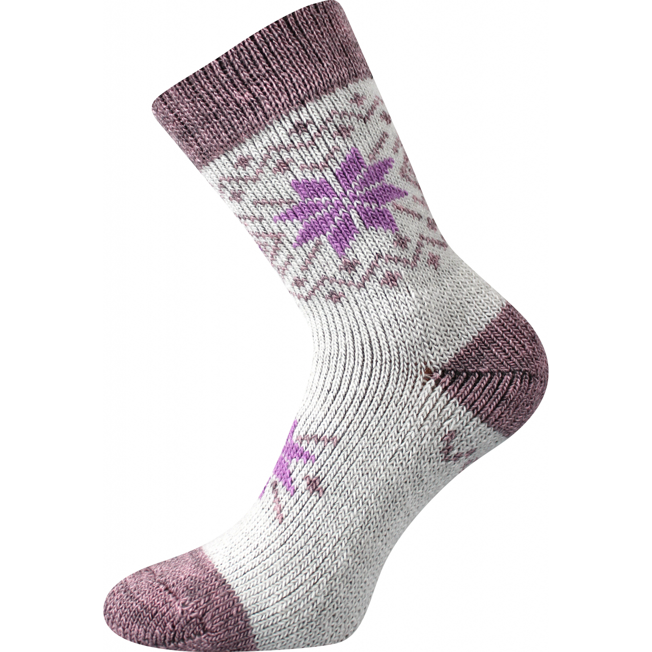 Ponožky unisex vlněné Voxx Alta - bílé-fialové, 39-42