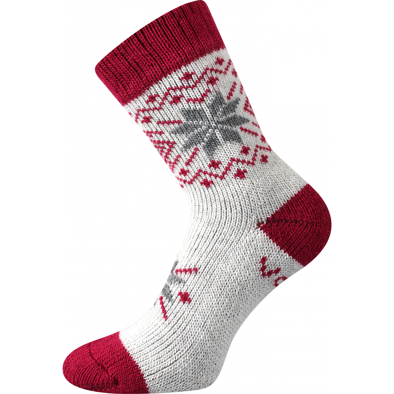 Ponožky unisex vlněné Voxx Alta - bílé-červené, 39-42