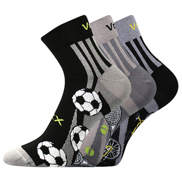 Ponožky klasické pánské Voxx Abras 3 páry (černé, světle šedé, šedé), 43-46
