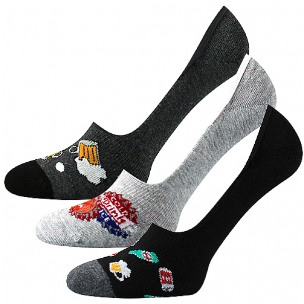 Ponožky klasické unisex Voxx Vorty Pivo 3 páry (černé, tmavě šedé, světle šedé), 39-42