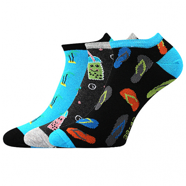 Ponožky letní pánské Boma Piki 64 Kluk 3 páry (modré, černé-šedé, černé-modré), 43-46