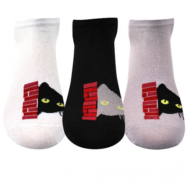 Ponožky klasické dámské Boma Piki 67 Kočky 3 páry(bílé, černé, šedé), 39-42