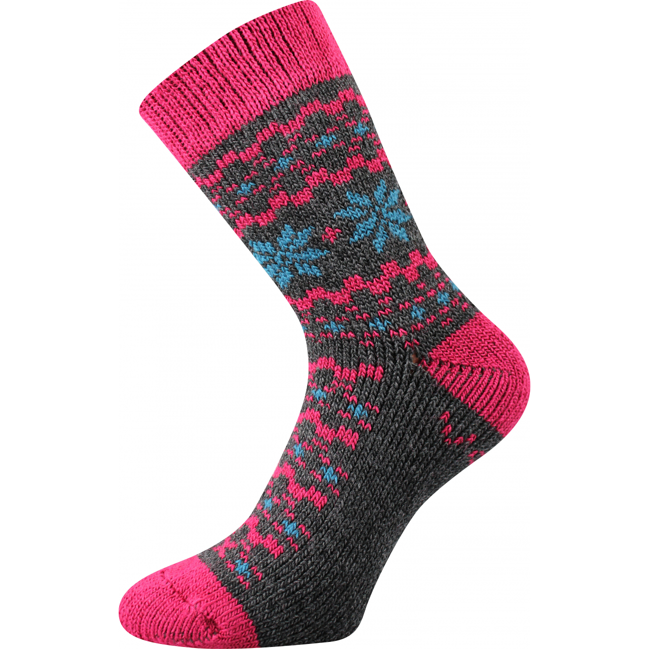 Ponožky unisex zimní Voxx Trondelag - šedé-růžové, 35-38