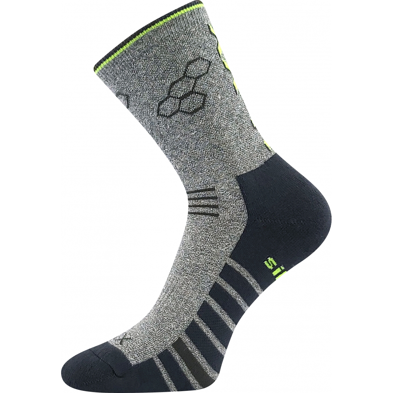 Ponožky sportovní unisex Voxx Virgo - šedé-černé, 35-38