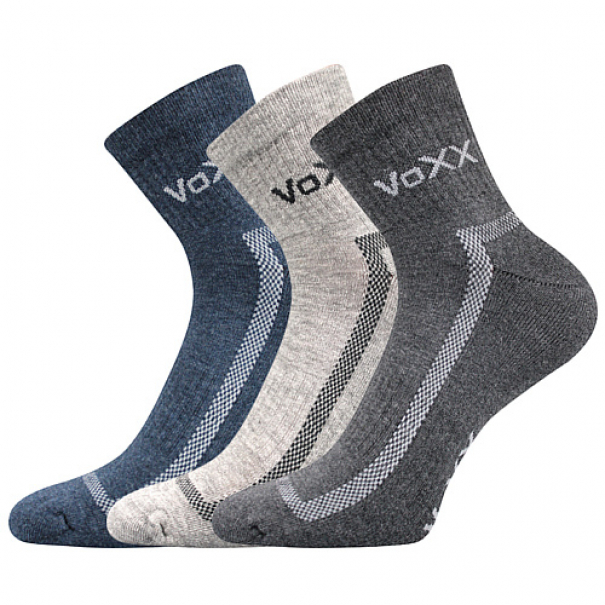 Ponožky sportovní unisex Voxx Caddy B 3 páry (navy, světle šedé, tmavě šedé), 35-38