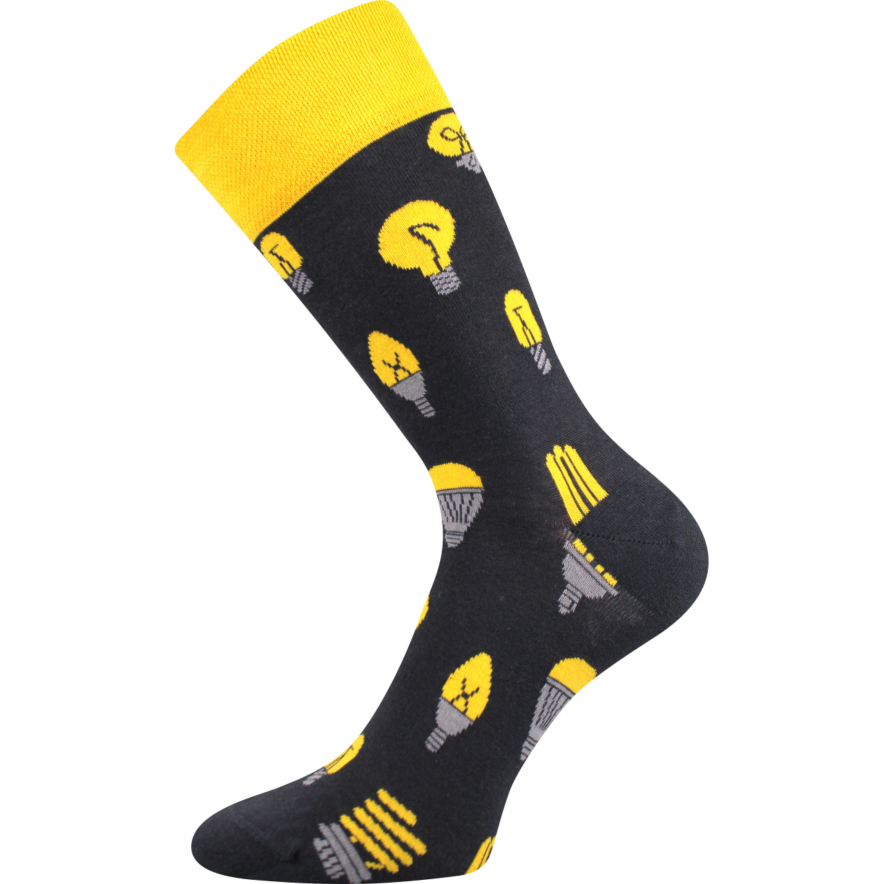 Ponožky společenské unisex Lonka Twidor Žárovky - černé-žluté, 39-42