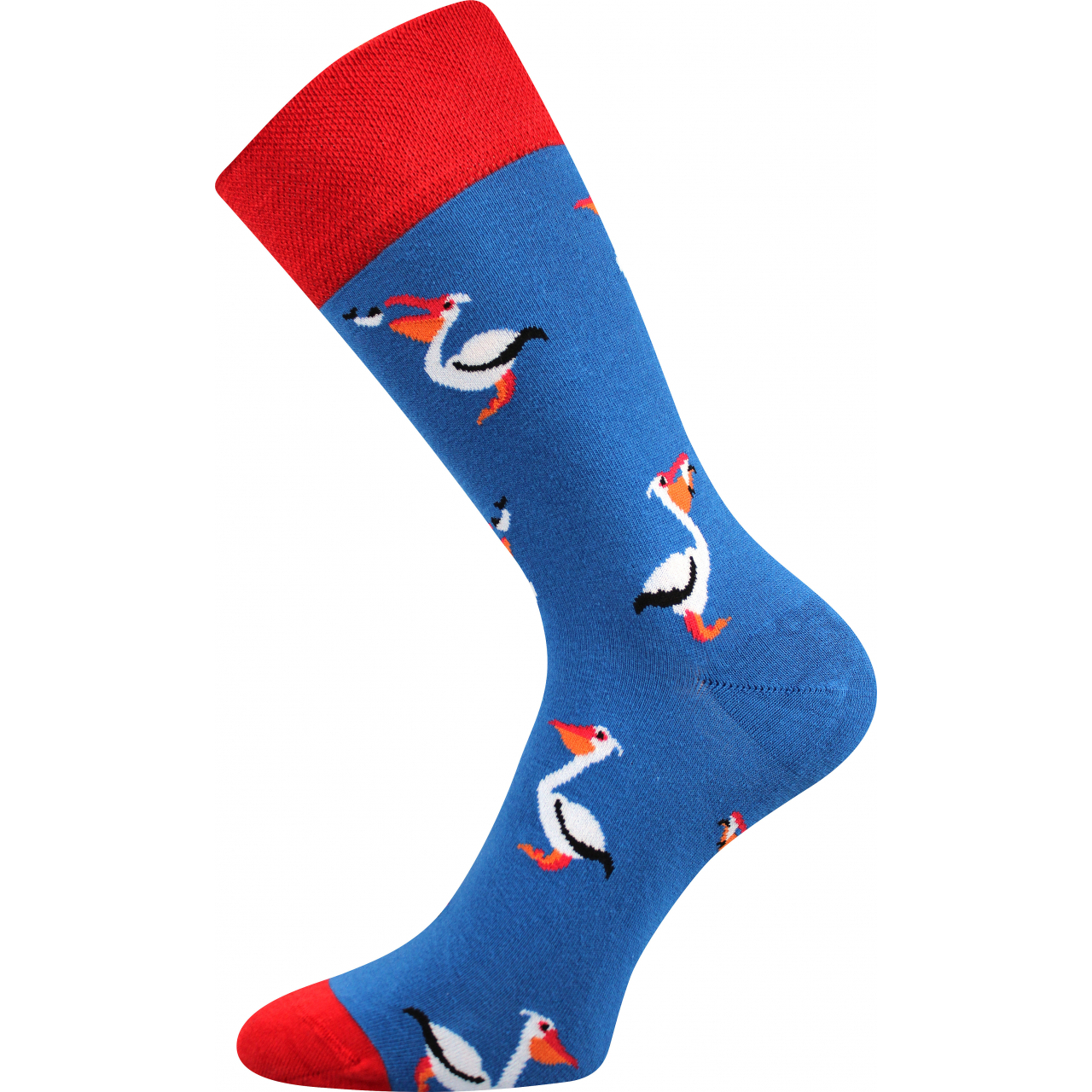 Ponožky společenské unisex Lonka Twidor Pelikáni - modré-červené, 39-42