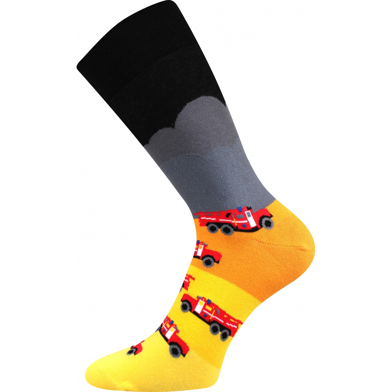 Ponožky společenské unisex Lonka Twidor Hasiči - černé-žluté, 39-42