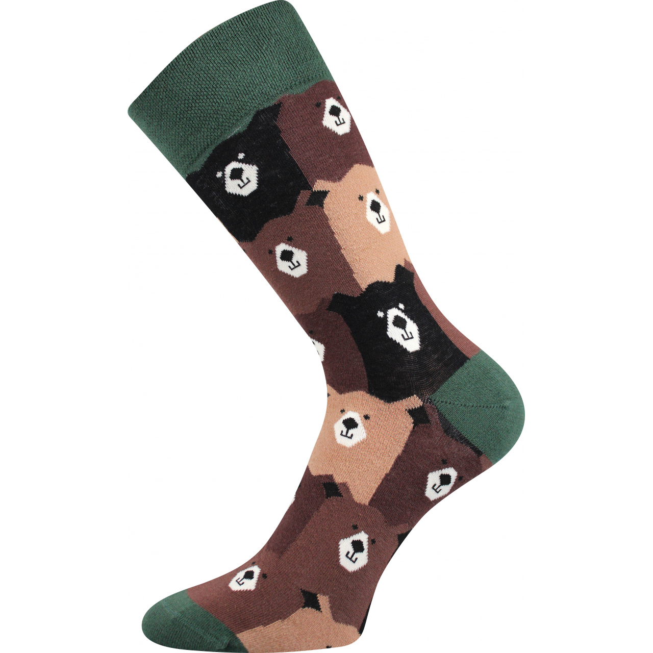 Ponožky společenské unisex Lonka Twidor Medvědi - hnědé-zelené, 39-42