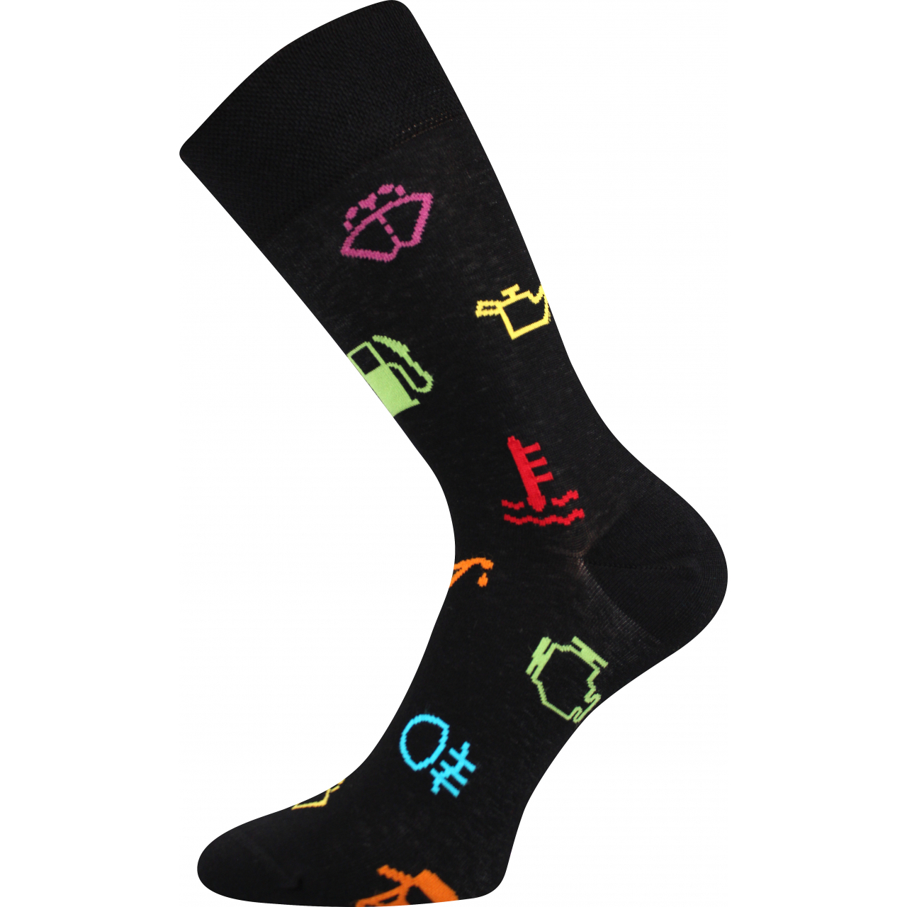 Ponožky společenské unisex Lonka Twidor Signály - černé-barevné, 39-42