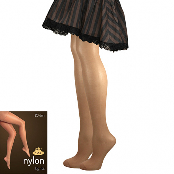 Punčochové kalhoty Lady B NYLON tights 20 DEN - tmavě béžové, S