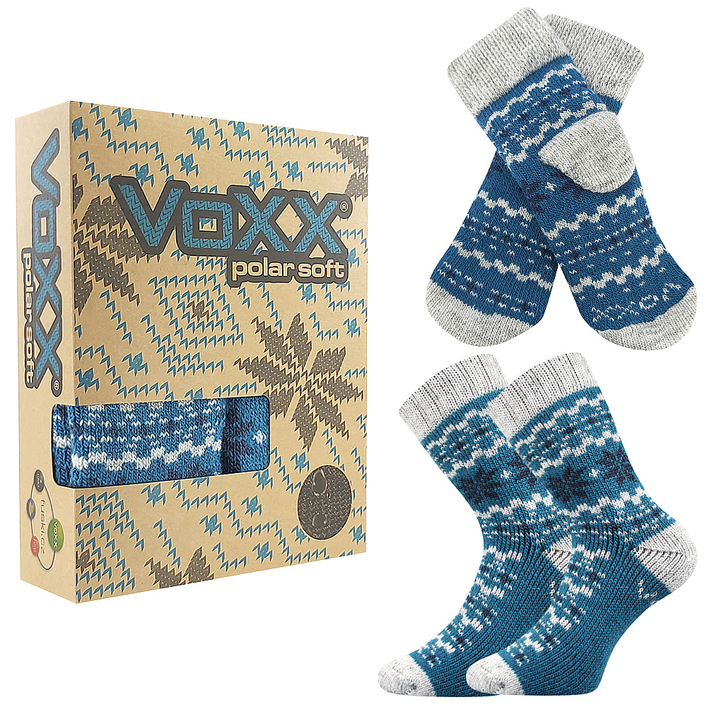 Ponožky unisex zimní Voxx Trondelag set - modré-šedé, 35-38