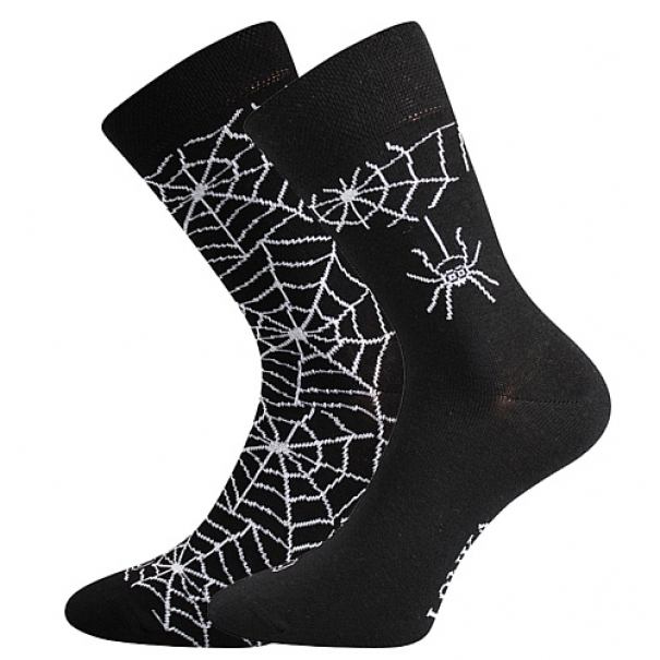 Ponožky trendy unisex Lonka Doble Sólo Pavouk - černé-bílé, 35-38