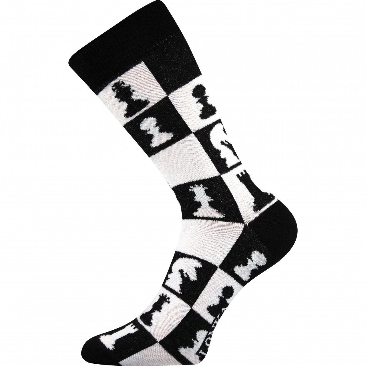 Ponožky trendy unisex Lonka Woodoo Šachy - černé-bílé, 39-42
