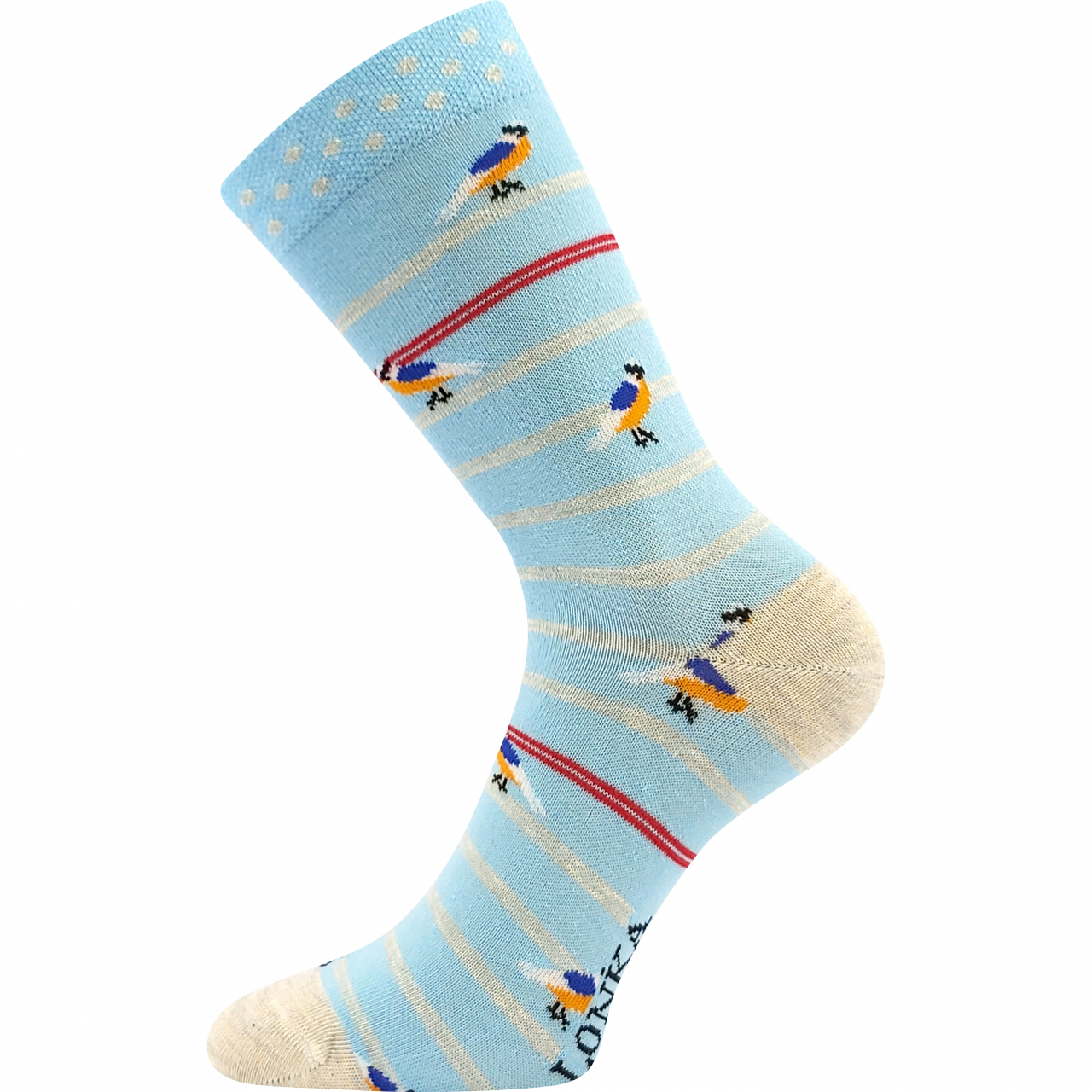 Ponožky trendy unisex Lonka Woodoo Ptáčci - světle modré, 35-38