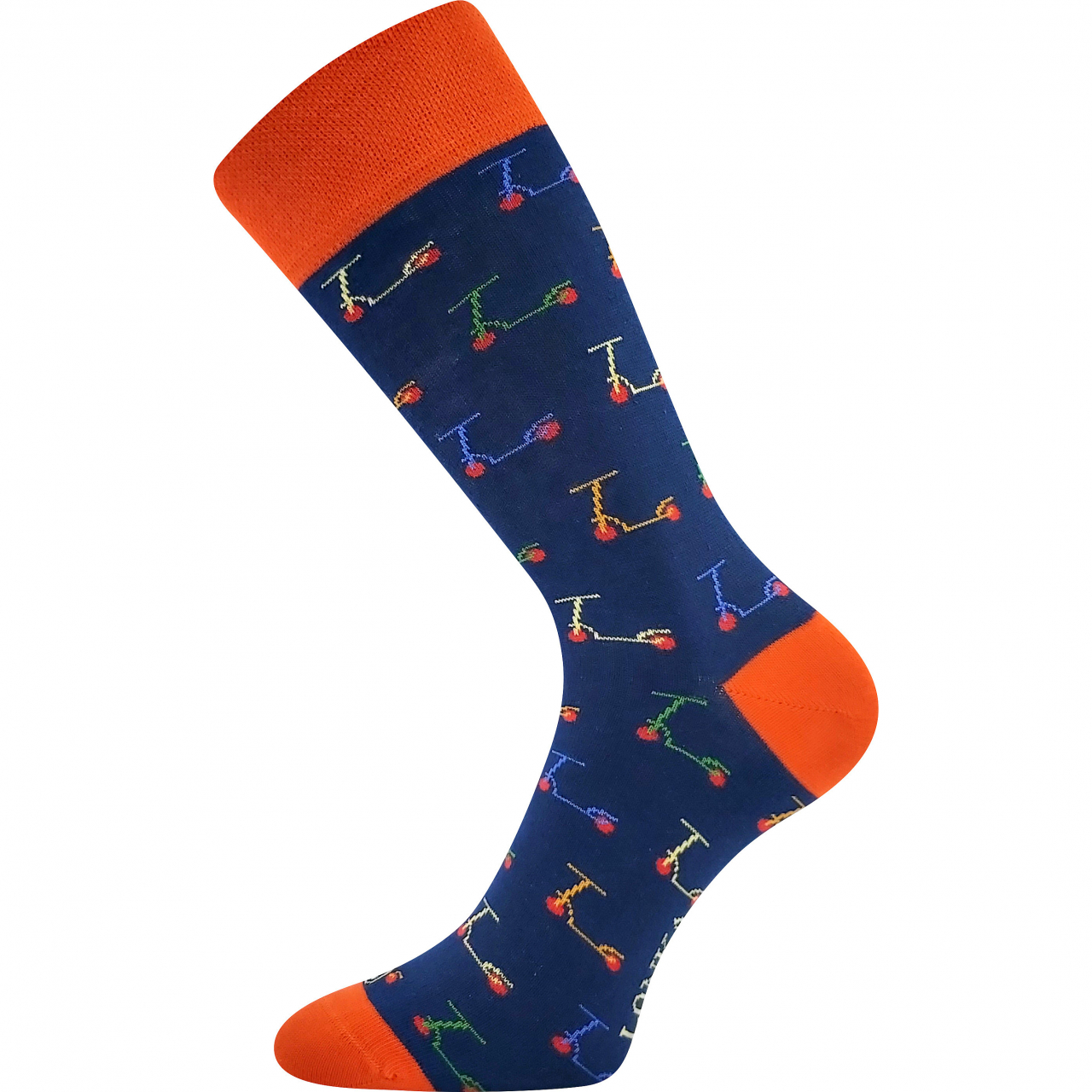 Ponožky trendy unisex Lonka Woodoo Koloběžky - modré-oranžové, 43-46
