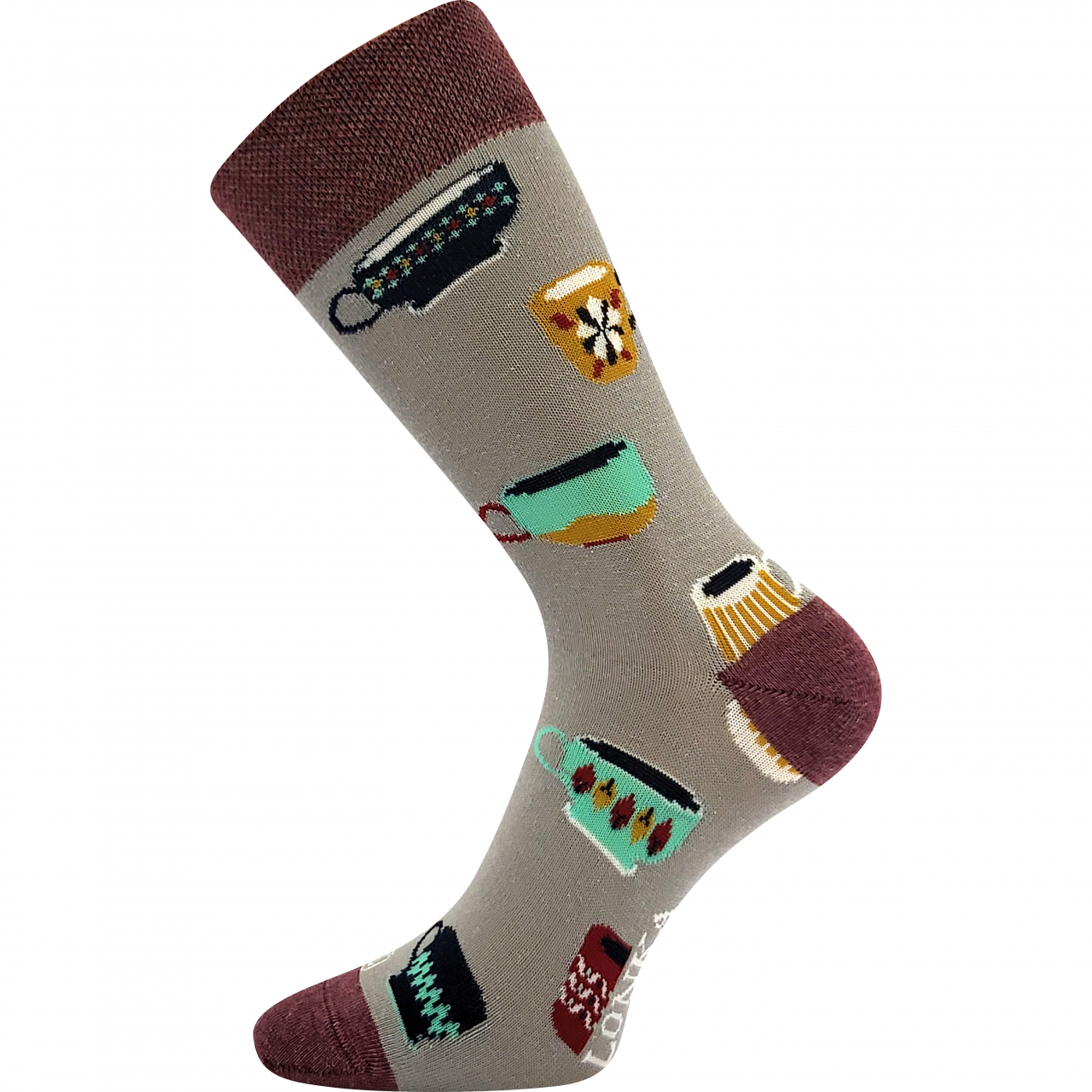 Ponožky trendy unisex Lonka Woodoo Hrnečky - hnědé, 39-42