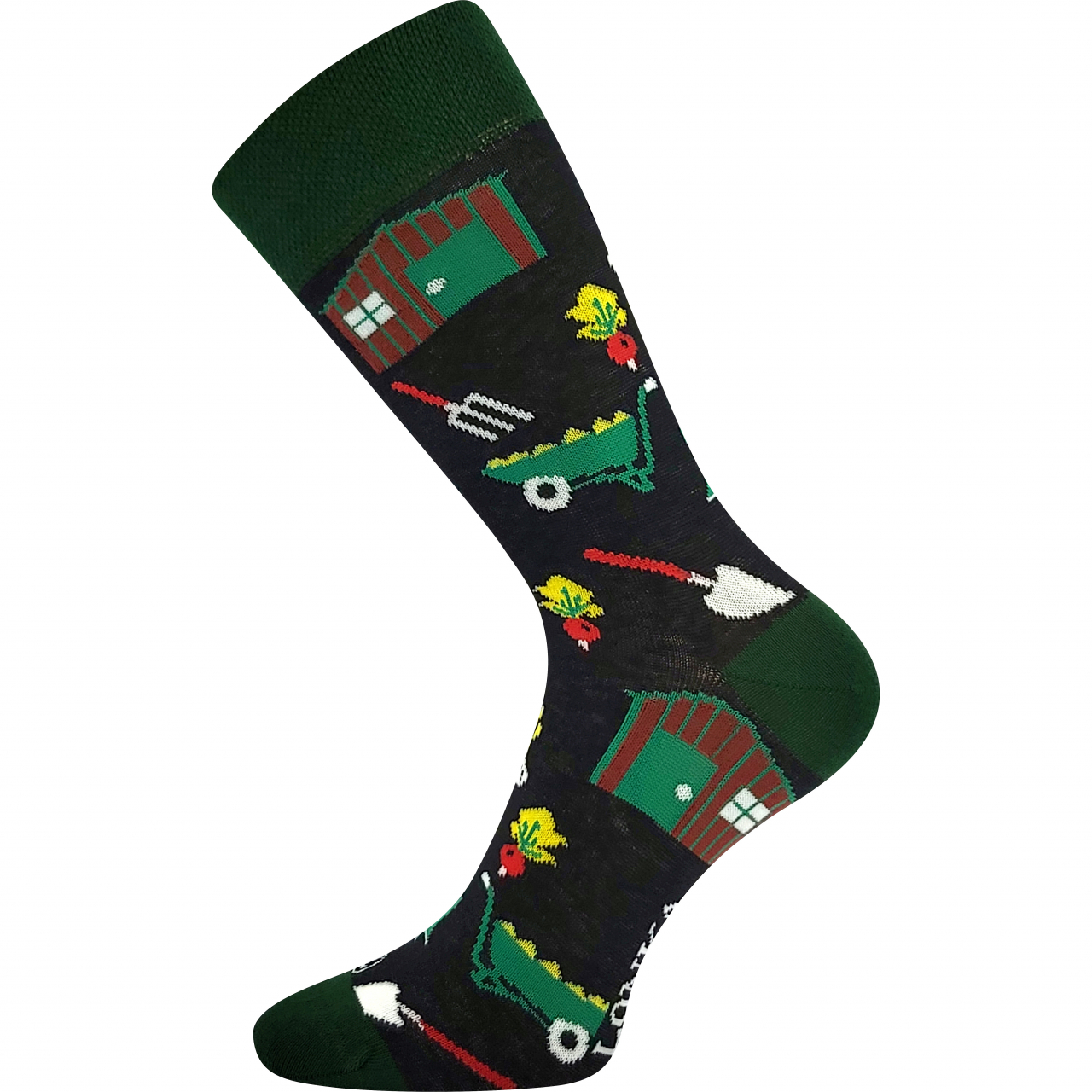 Ponožky trendy unisex Lonka Woodoo Zahrádka - zelené-hnědé, 39-42