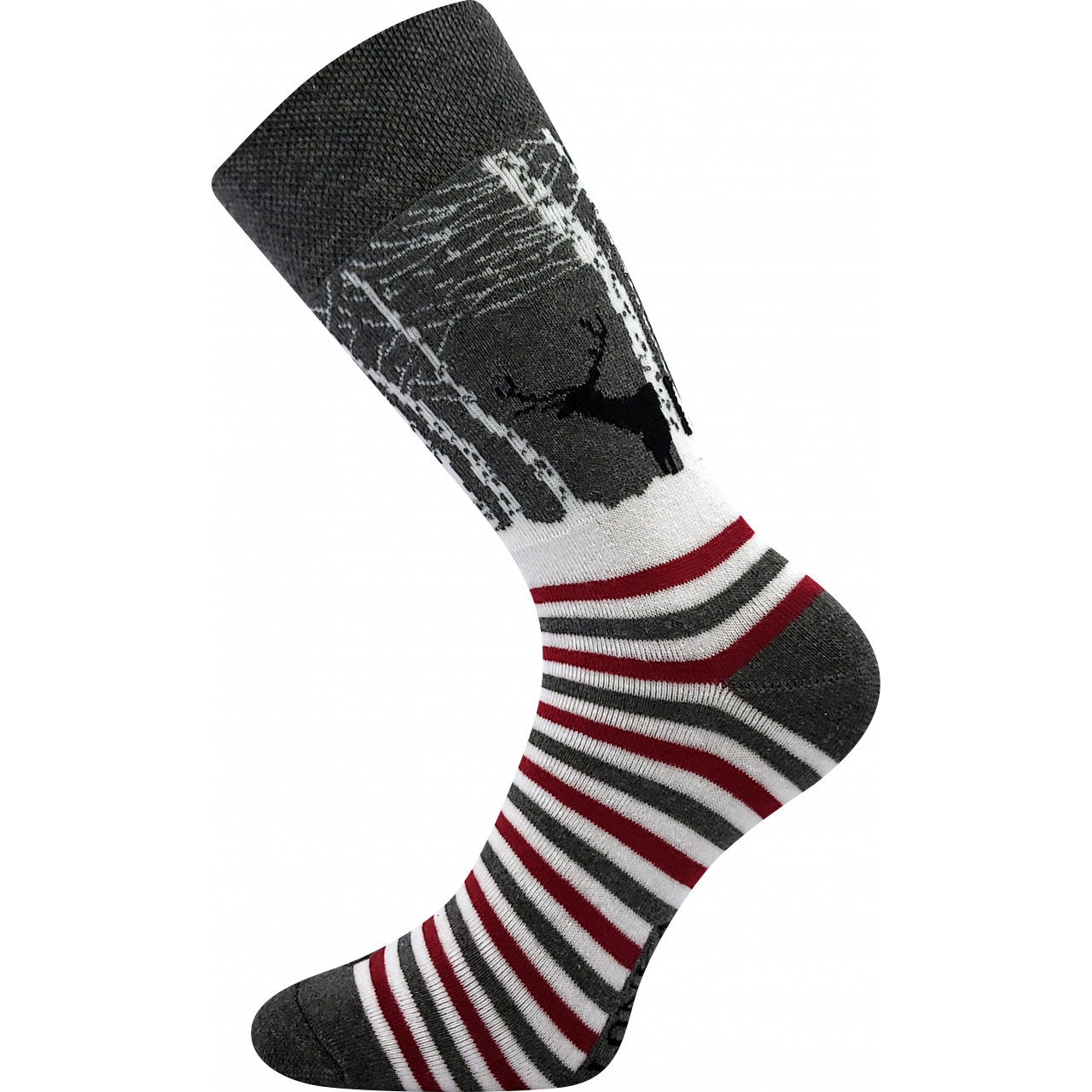 Ponožky froté unisex Lonka Frooloo Jelen - černé-bílé, 39-42
