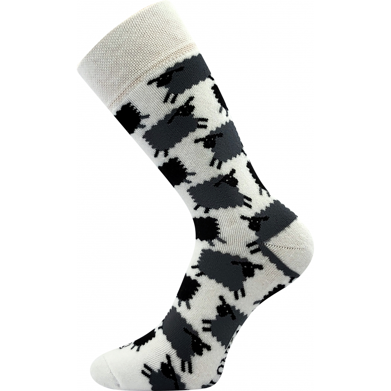 Ponožky froté unisex Lonka Frooloo Ovečky - černé-bílé, 35-38