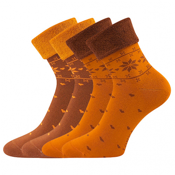Ponožky dámské teplé Lonka Frotana 2 páry - oranžové, 35-38