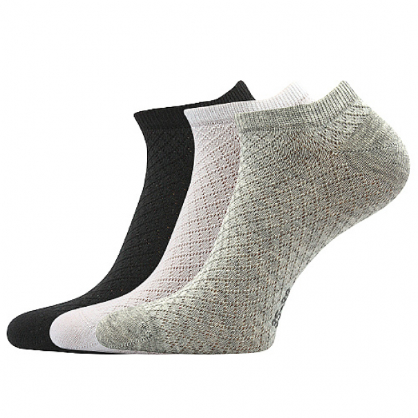 Ponožky dámské letní Lonka Jorika 3 páry (černé, bílé, šedé), 35-38
