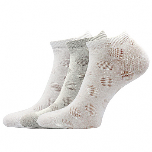 Ponožky dámské letní Lonka Jasmina 3 páry (bílé, světle šedé, béžové), 35-38
