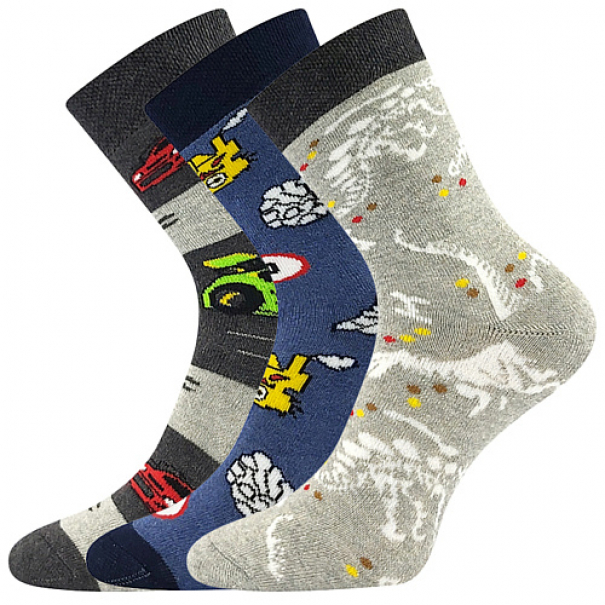 Ponožky dětské froté Boma Sibiř 07 3 páry (navy, šedé, tmavě šedé), 20-24