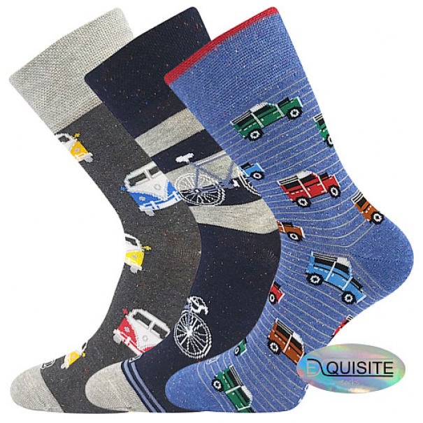 Ponožky pánské módní Lonka Harry 3 páry (modré, černé, šedé), 39-42