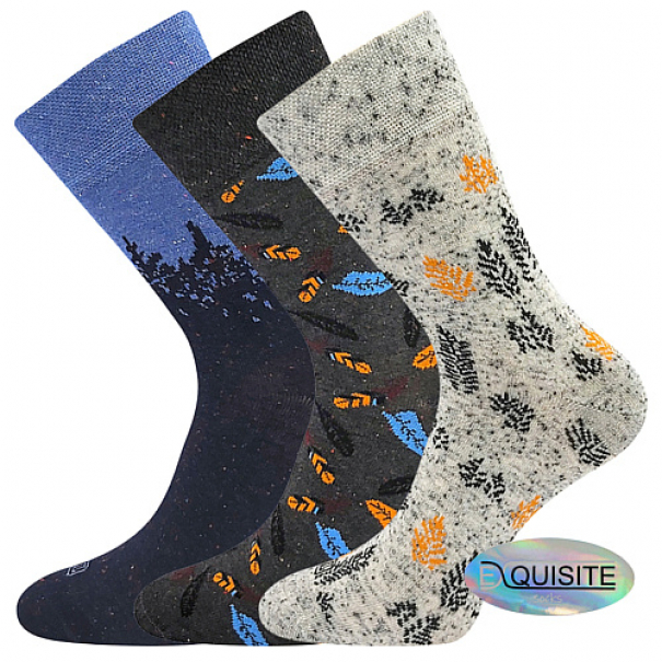 Ponožky pánské módní Lonka Harry 3 páry (tmavě modré, černé, šedé), 39-42