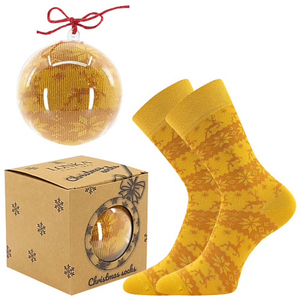 Ponožky unisex vánoční Lonka Elfi - žluté, 27-32