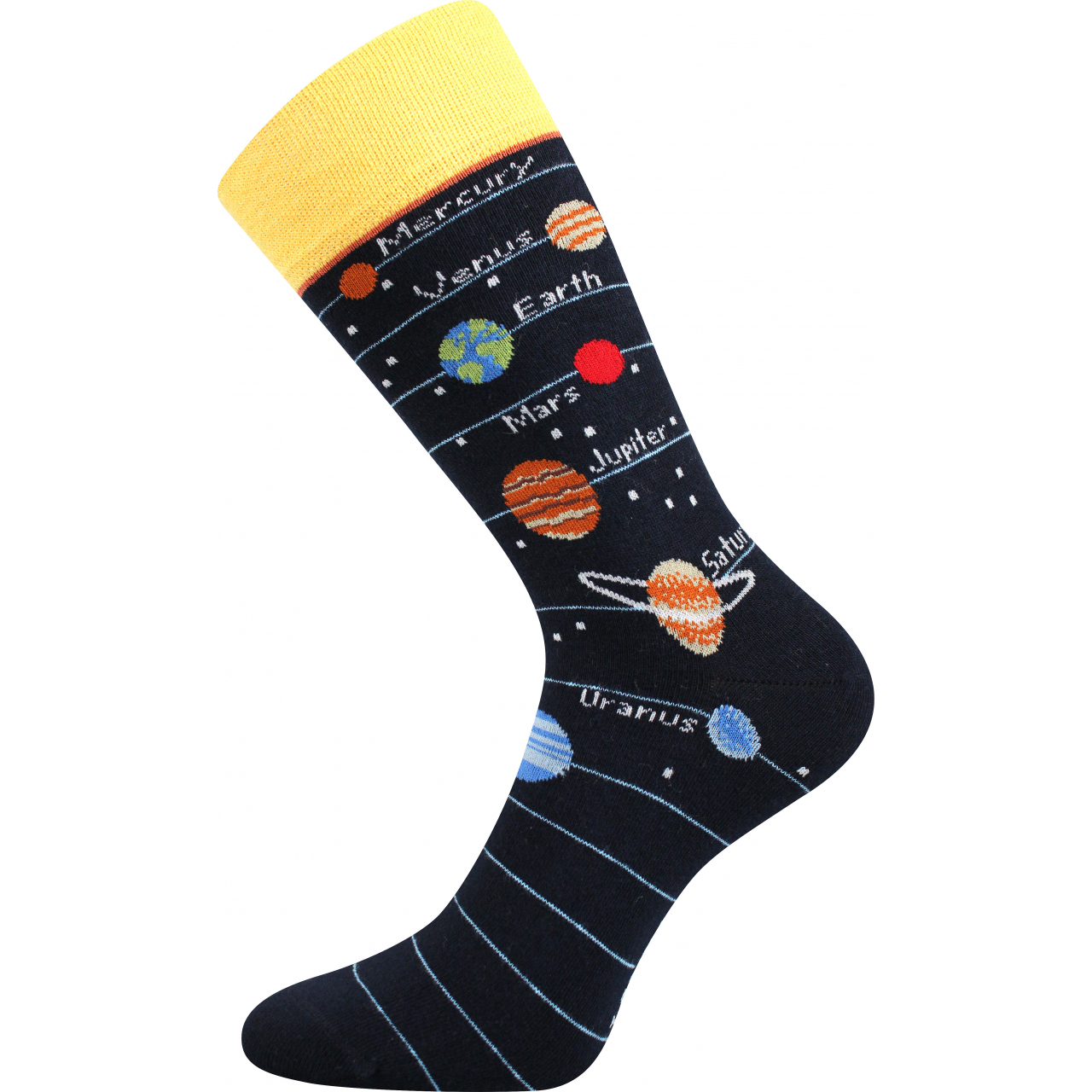 Ponožky trendy pánské Lonka Depate Vesmír - černé-žluté, 39-42