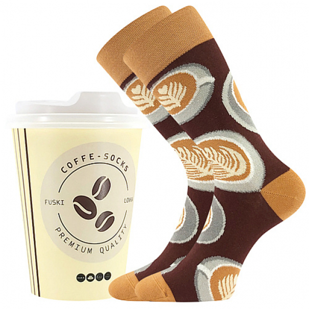 Ponožky klasické unisex Lonka Coffee - hnědé, 38-41