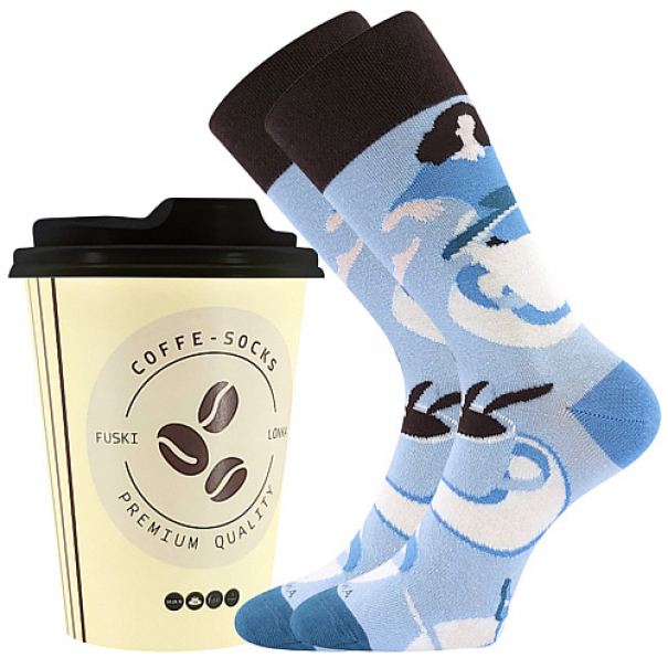 Ponožky klasické unisex Lonka Coffee - modré, 38-41