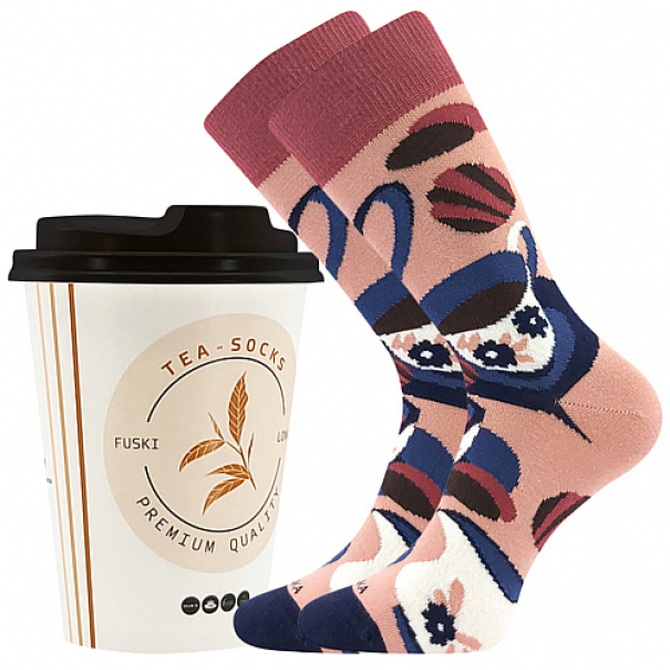 Ponožky klasické unisex Lonka Tea socks - růžové, 38-41