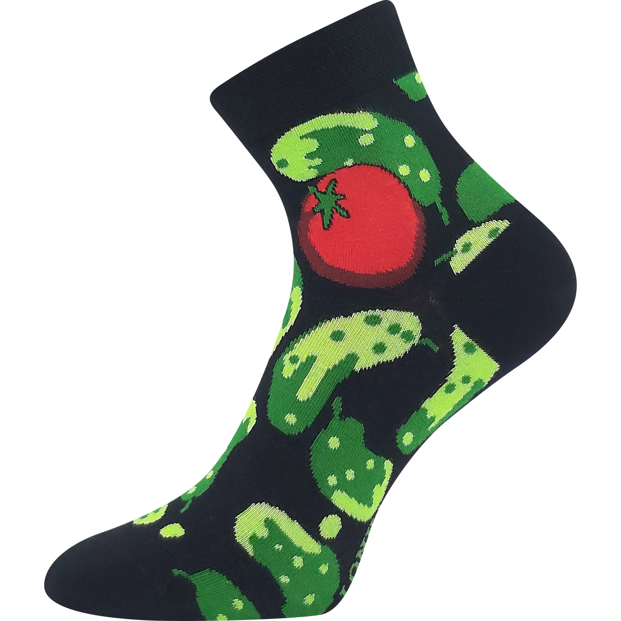 Ponožky unisex trendy Lonka Dorwin Okurky - černé-zelené, 35-38
