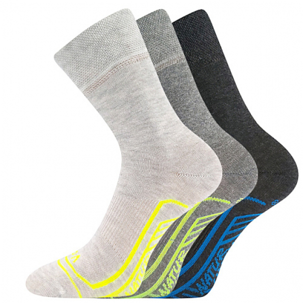 Ponožky dětské Voxx Linemulik 3 páry (šedé, tmavě šedé, černé), 35-38