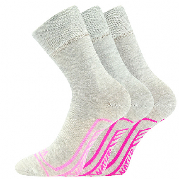 Ponožky dětské Voxx Linemulik 3 páry - šedé-růžové, 35-38