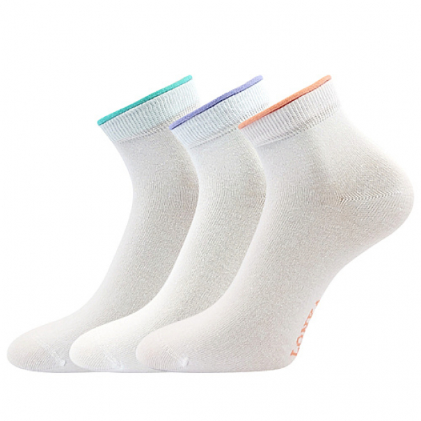 Ponožky letní dámské Lonka Fides 3 páry - bílé, 35-38