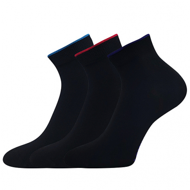 Ponožky letní dámské Lonka Fides 3 páry - černé, 35-38