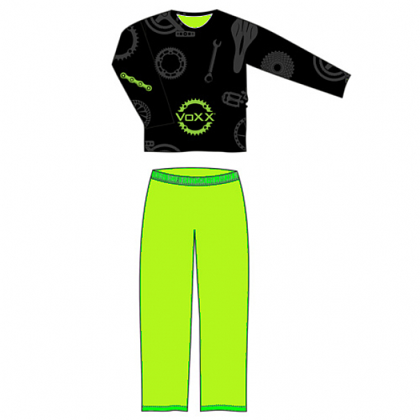 Pyžamo pánské Lonka Lopping dlouhý rukáv Kolo - černé-zelené, XL