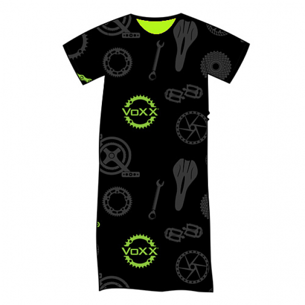 Noční košile pánská Lonka Seeking krátký rukáv Kolo - černé-zelené, XXL