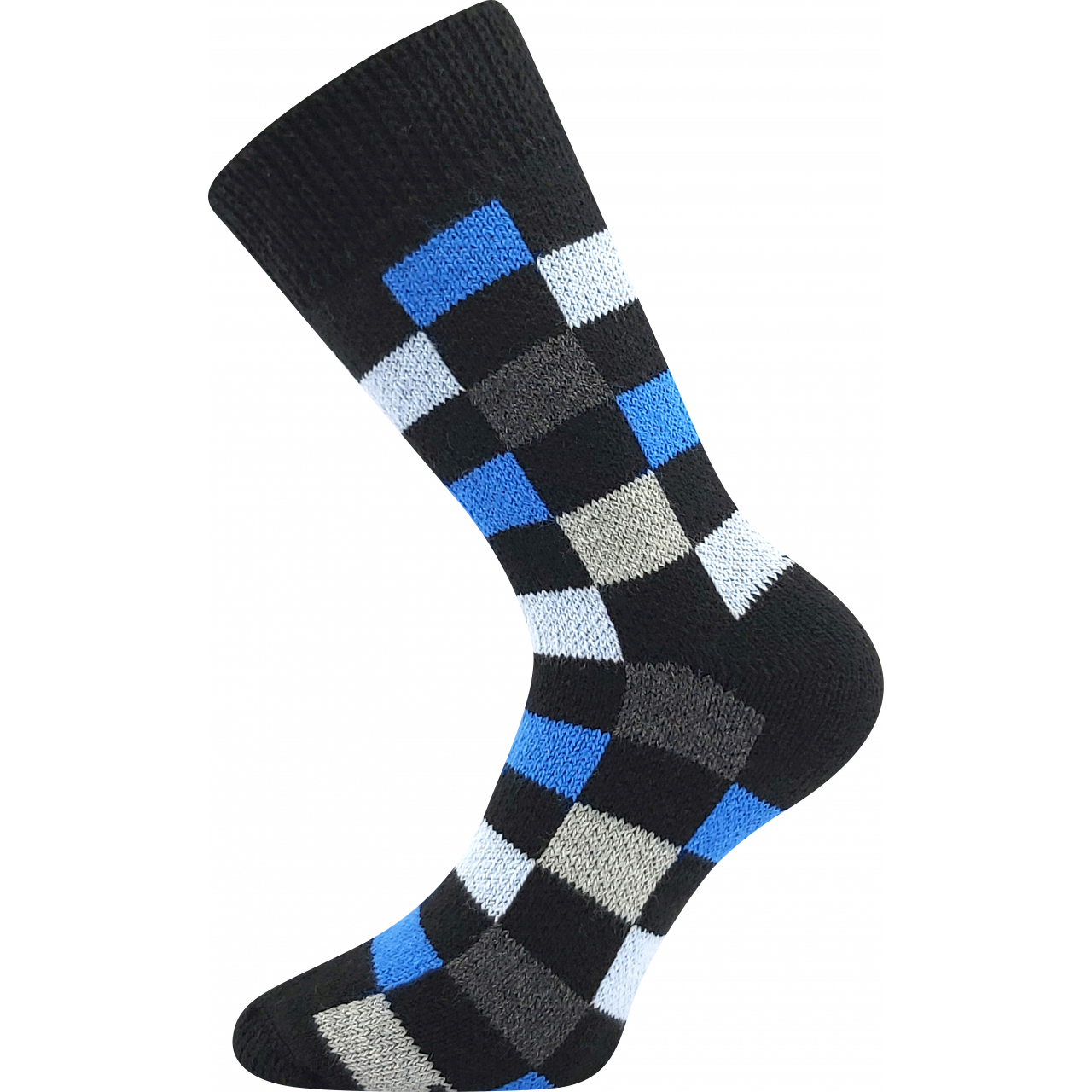 Ponožky unisex spací Boma Kostky - černé-modré, 35-38